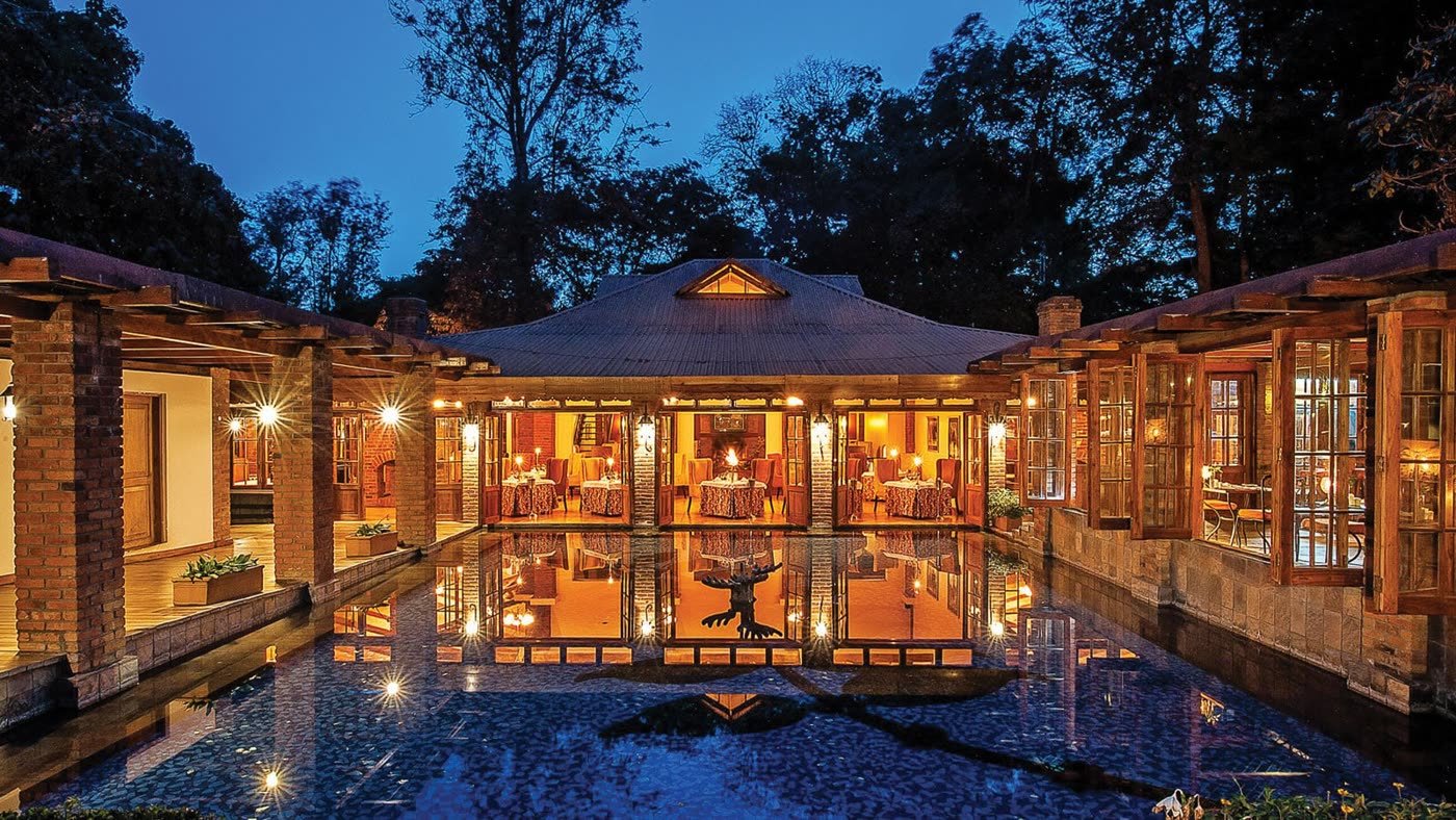 An Arusha coffee lodge at dusk