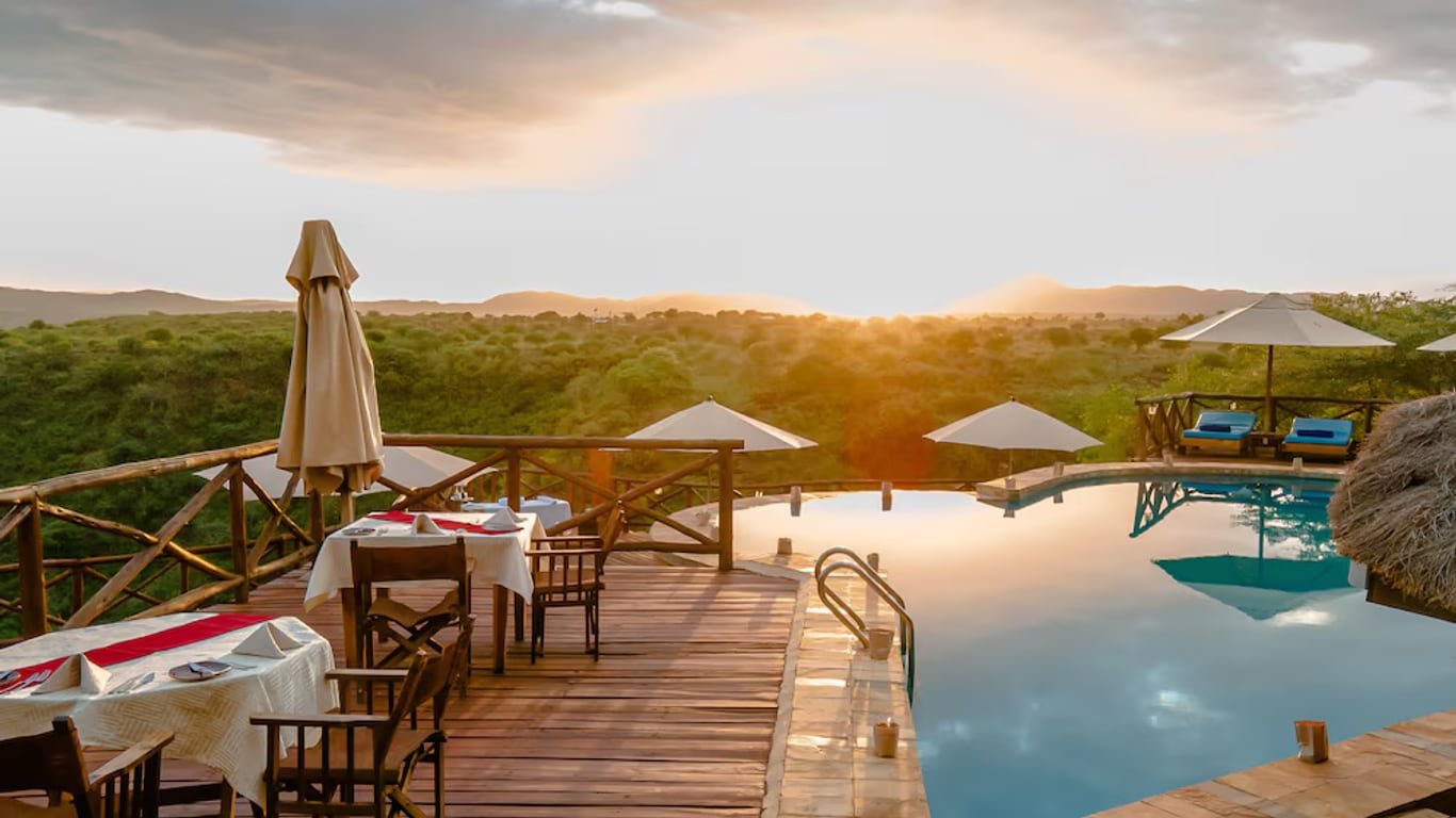 Escarpment Luxury Lodge, Above Lake Manyara on the escarpment